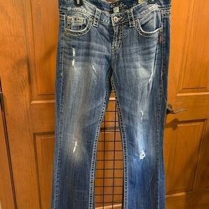 Silver distressed jeans